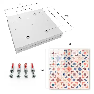 Key cabinet Geometric pattern in warm colors