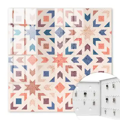 Key cabinet Geometric pattern in warm colors