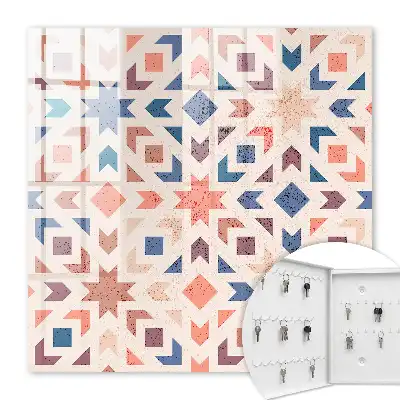 Key cabinet Geometric pattern in warm colors