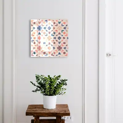 Key cabinet Geometric pattern in warm colors