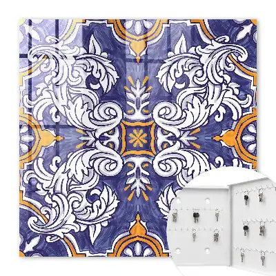 Wall mounted key box Plant ornament with motifs