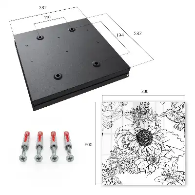 Key box for home Black and white flowers line art