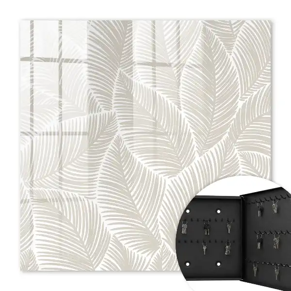 Wall mounted key box Calm leaves in subdued colors