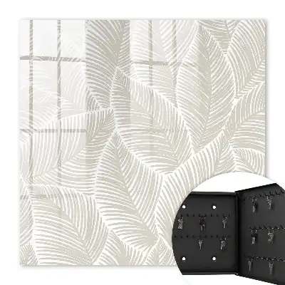 Wall mounted key box Calm leaves in subdued colors