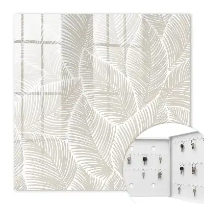 Wall mounted key box Calm leaves in subdued colors