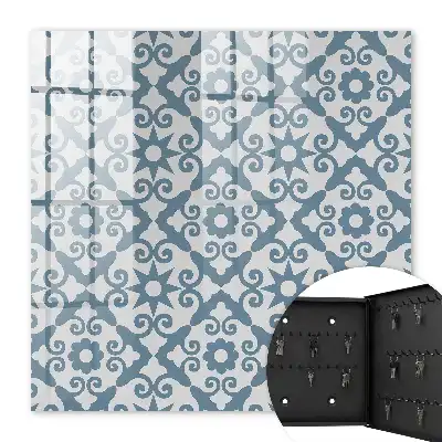 Decorative key box Geometric elegance in shades of blue