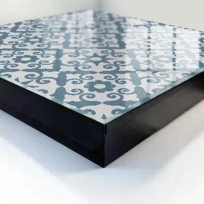 Decorative key box Geometric elegance in shades of blue