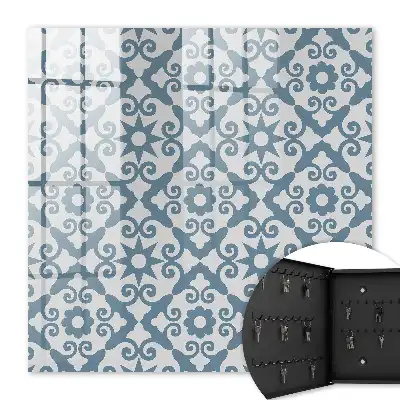 Decorative key box Geometric elegance in shades of blue