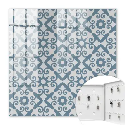 Decorative key box Geometric elegance in shades of blue