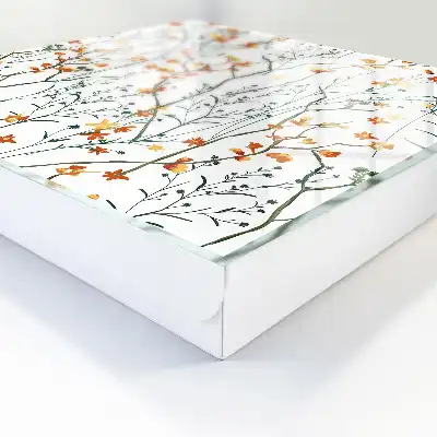 Wall mounted key cabinet Floral pattern on a white background