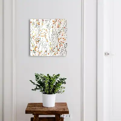 Wall mounted key cabinet Floral pattern on a white background