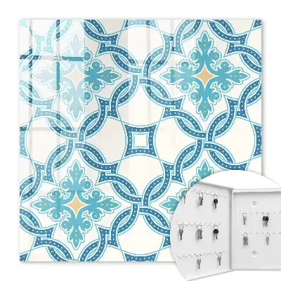 Decorative key box Decorative mosaic in shades of turquoise