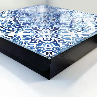 Key cabinet Tiled ornaments in shades of blue