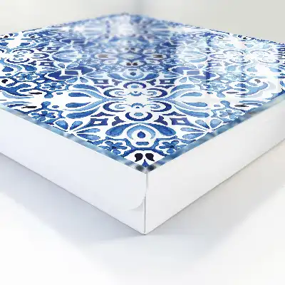 Key cabinet Tiled ornaments in shades of blue