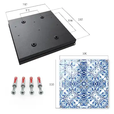 Key cabinet Tiled ornaments in shades of blue