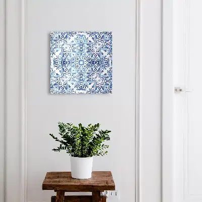 Key cabinet Tiled ornaments in shades of blue