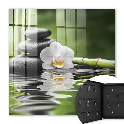 Decorative key box Orchid zen stones in water