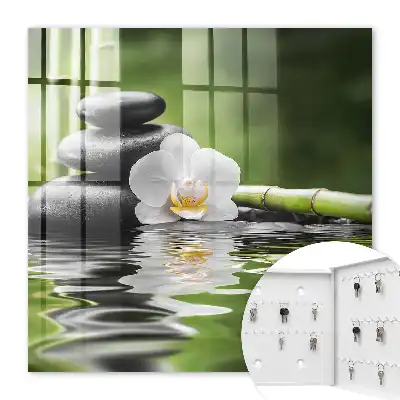 Decorative key box Orchid zen stones in water