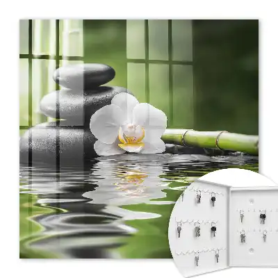 Decorative key box Orchid zen stones in water