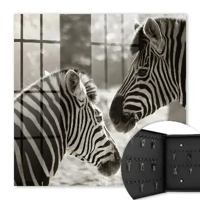 Key cabinet Zebras together in black and white harmony