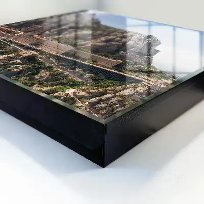 Decorative key box Mountain architecture enriched with a monastery