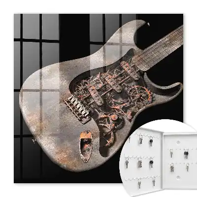 Key cabinet Mechanical guitar with cogs and gears