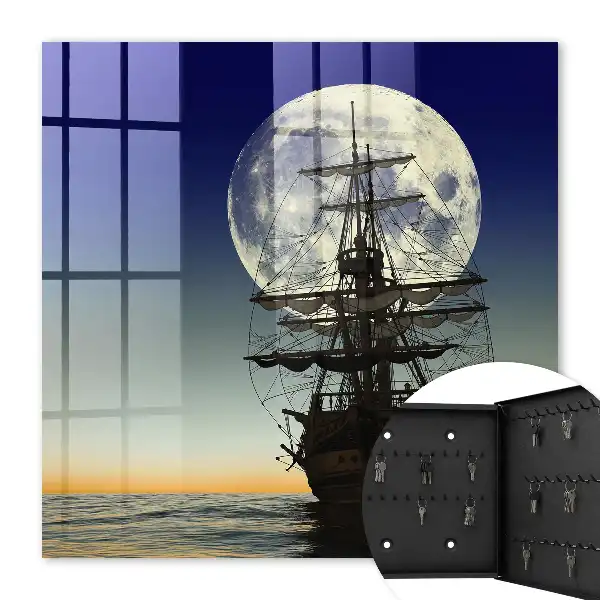 Wall mounted key box Night sails of the full moon