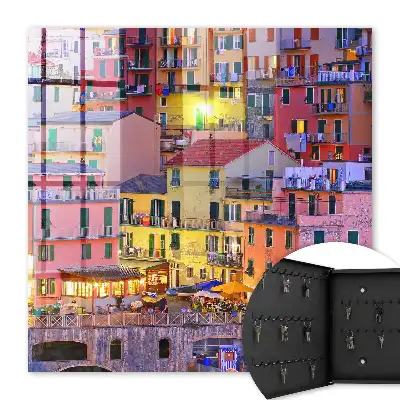 Wall mounted key cabinet The colors of the city vibrant with life