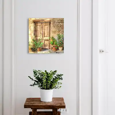 Wall mounted key cabinet Rustic clay doors in pots
