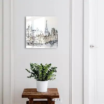 Wall mounted key cabinet A strong tower of beige tones