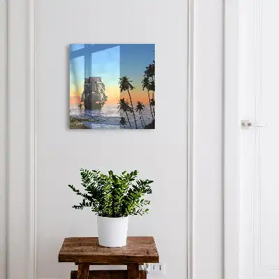 Key cabinet Sea sailing ship sun palm