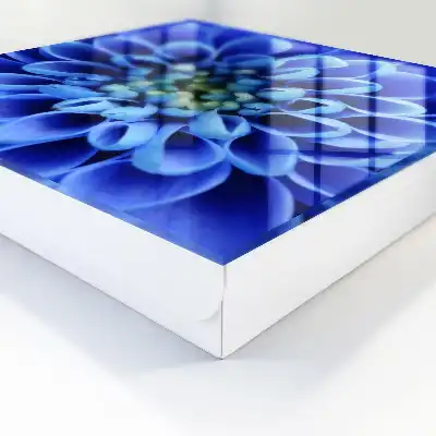 Wall mounted key box A blue flower spirals