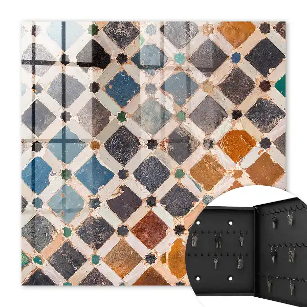 Wall mounted key cabinet A colorful mosaic full of life