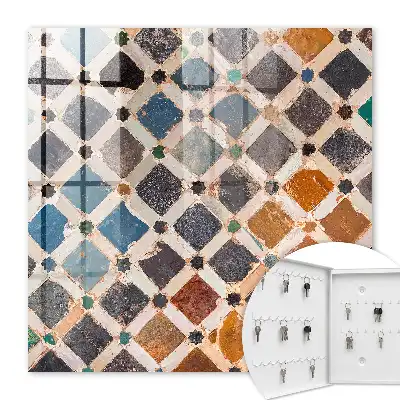 Wall mounted key cabinet A colorful mosaic full of life