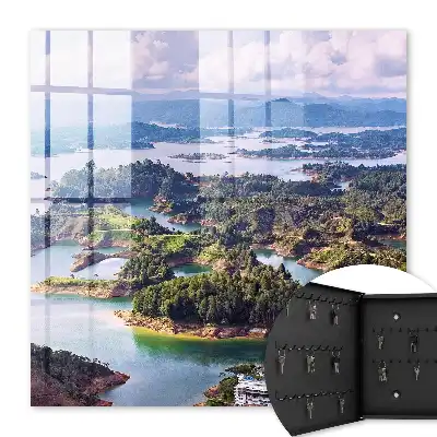Decorative key box Green islands of blue waters