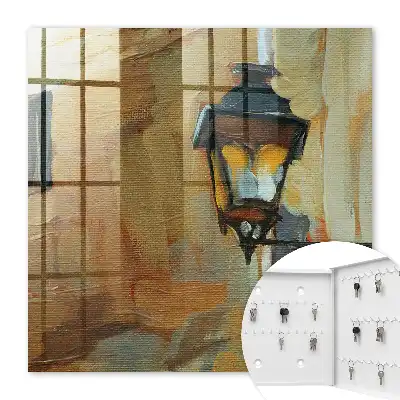 Key cabinet Retro lamp with a warm background