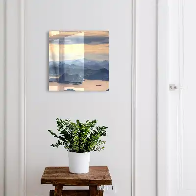 Decorative key box Mountain landscape over the water