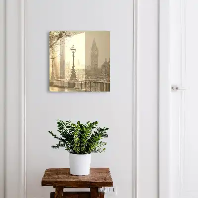 Wall mounted key cabinet Foggy London in the fog