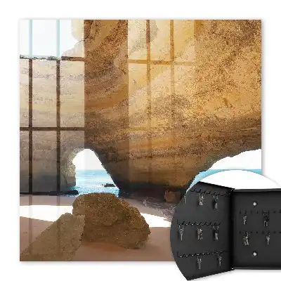 Wall mounted key box Sea cave with a blue sea