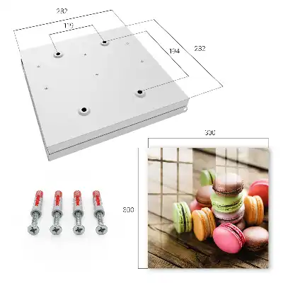 Decorative key box Colorful sweets on a wooden background