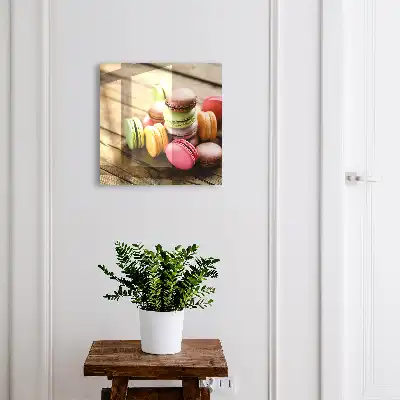 Decorative key box Colorful sweets on a wooden background