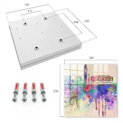 Wall mounted key cabinet Urban watercolor with spots