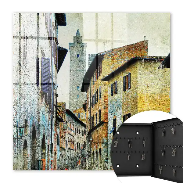Key box for home Mediterranean street of brick and stone