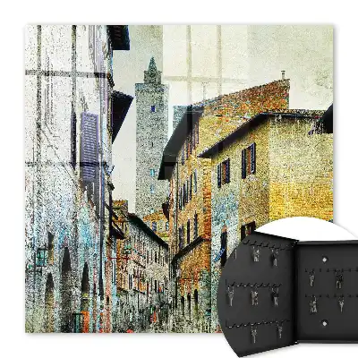 Key box for home Mediterranean street of brick and stone