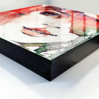 Wall mounted key cabinet Portrait of a woman in abstract colors