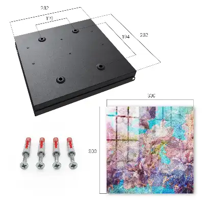 Wall mounted key box Colorful flowers in blue background