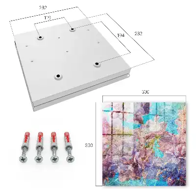 Wall mounted key box Colorful flowers in blue background