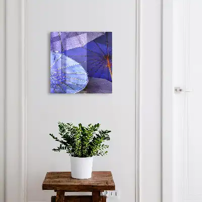 Decorative key box Blue umbrellas in a dynamic arrangement