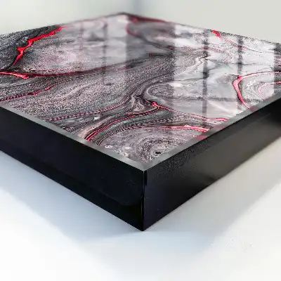 Wall mounted key box A striking abstraction of grey and pink