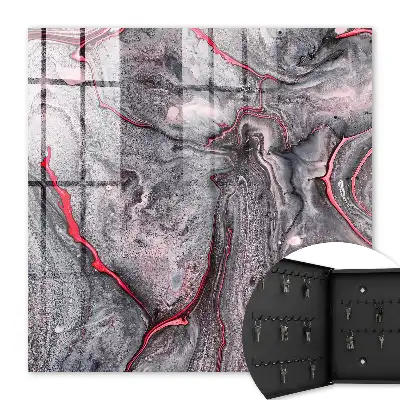 Wall mounted key box A striking abstraction of grey and pink